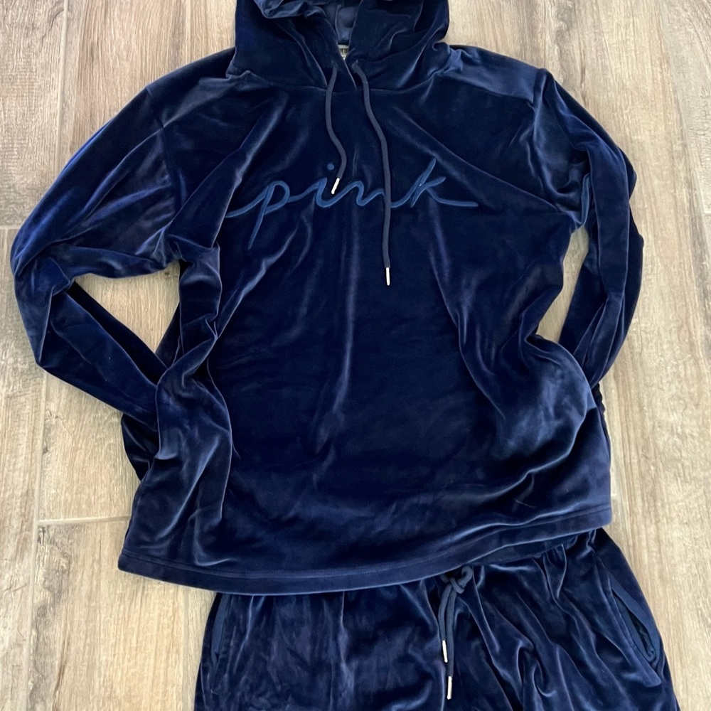 Navy Blue Velour pant suit